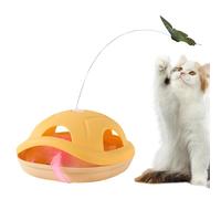 Zestivra Cat Fishing Toy - Enrichment Toy for Cats, Self-Moving Fishing Rod with Butterfly for Movement Promotion and Hunting Simulation for Interactive Play in the House