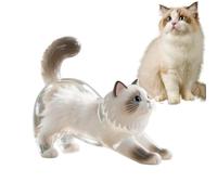 Zestivra Clear Cat Shaped Organizer - Kitten Preservation Box, Mini Memory Display Container, Decorative Hanging Pendant | Room Accent for Pet Lovers Collectibles Storage