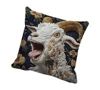 Zestivra Cushion Covers - 45 x 45 cm Screaming Goat Cushion Cover Square Cushion Cover - For Sofa Couch Chair Bed Living Room Bedroom Farm Animal Lovers Rural
