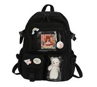 Zestivra Cute kawaaii Backpack - Lightweight Student Bag, Plush Bear Detail | Soft Aesthetic Rucksack, Teen Girl Book Carrier for School Supplies, Daily Trips, Outfits, Travel Use, 40x30x11cm