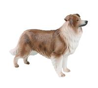 Zestivra Dog Figurine - Hand Painted Border Collie Animal Toy | Realistic Miniature Pet Model, Emulational Tiny Dog for Cake Toppers Christmas Display Birthday Kids Collectible Use