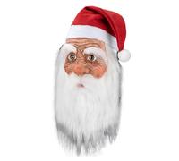 Zestivra Facciale Cosplay Natale - Full Face Mask with Beard, Costume Full Babbo Natale Adulti | Accessories Divertente per Feste Eventi Intrattenimento