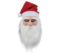 Zestivra Facciale Cosplay Natale - Full Face Mask with Beard, Costume Full Babbo Natale Adulti | Accessories Divertente per Feste Eventi Intrattenimento