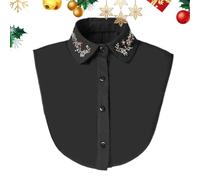 Zestivra False Collar for Women - Detachable Crystal Stone Fake Collar - Fake Lapel for Half Shirts, for Women, Girls, Home, Travel, Work, Party, Meeting, Birthday