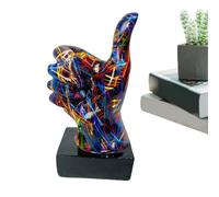 Zestivra Figurines Home Decor - Abstract Hand Gesture Sculptures | Colorful Graffiti Art Ornaments with Signal Pose Design, Modern Resin Centerpiece for Table Display Studio Business