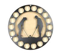 Zestivra Golf Ball Display Wall Mount - Iron Collector Holder Case | Stylish Golfing Rack with Grid Slots for Storage, Marker Organization, Office Decor, Man Cave Setup, Gift for Enthusiasts