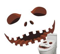 Zestivra Halloween Toilet Lid Sticker,Halloween Bathroom Stickers,Halloween Toilet Lid Scary Stickers Pumpkin Skull Toilet Seat