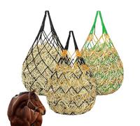 Zestivra Hay Bags - 100 x 40 cm Woven Mesh Material, 3-Piece Feeding Net Set, Tear-Resistant, High Load Capacity, Bite-Proof, Black/Yellow, Robust Feeding Accessories for Willow Hutch Box