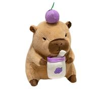 Zestivra -i Capybara Plush - Fruit Milk Tea Stuffed Doll | Cute Soft Toy, Plush Animal Gift for Children, Kids’ Bedroom Decoration and Playtime Companion 11.81 inches
