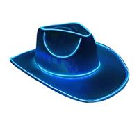 Zestivra Light Up Hat - Glow in the Dark Cowboy Hat, Breakers Drum | Flashing Disco Costume Accessory, Western Style Party Hat
