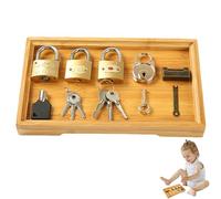 Zestivra montesori Lock and Key Toy Set - Unlocking Game, Learning Tool | Imitation Copper Lock, Practical Life Key Training for Family Education, Fine Motor Skills Development, and Early Childhood