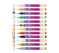 Zestivra Nail Pens - Waterproof 12 Colours Pen - Quick-Drying Pens for Nail Dotting - for Home Salon Party Wedding Photo Dating Holiday Birthday Girls Women Beginners