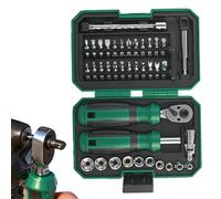 Zestivra Ratchet Wrench Set 40 Piece - Mini Socket Tool Kit, 1/4 Inch Drive Multi Tool System | 700g Home Repair Precision Design Compact Storage Solution for Mechanical Fixing Work Use