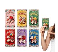 Zestivra Red Chinese Envelopes | 6 Pieces for Good 2026 - Red Cash Pocket Embroidered for Spring Party | For Greeting Cards Spring Party Tet Wedding Holiday and Holiday