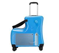 Zestivra Riding Suitcase - Kids Rolling Luggage, Secure Code Lock Travel Case | Child-Friendly Trolley with Seat, Footrests, Smooth Wheels, Ideal for Trips, Holidays, and Adventures