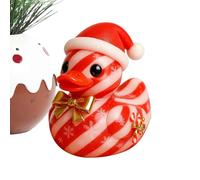 Zestivra Seasonal Rubber Ducks - Gingerbread Tiny Christmas Ducks - Holiday Tree Candy Cane Texture Cute Animal Desktop Decor for Workplace Party Counter Kids Room Fireplace Bedside