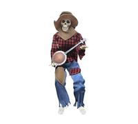 Zestivra Skeleton Halloween - Halloween Banjo Playing Skeletons | Moving Joint Prop with Luminous Eyes Music for Haunted House Garden Yard School Holiday Photo Background Party Disp