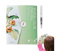 Zestivra Watercolour Colouring Book - Learning Workbook with Paints and Brushes, 12 Colour Set for Beginners, Creative Drawing Paper for Painting Techniques for Adults