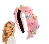 Zestivra Wide Knot Headbands | Spa Headband Knotted Valentine's Day Face Wash Headband,Love Heart Hair Wraps for Spa, Soft Makeup Headwear for Party, Wedding, Beach