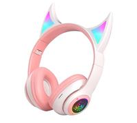 Zestivra Wireless Over-Ear Headphones - Headset with Cat Ears, Colorful LED Music Accessories | Smooth Case, Adjustable Strap, Light Indicator with Noise Isolation for Teenage