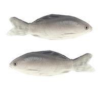 Zestjewel 2Pieces Artificial Fake Fish Toy Kids Pretend Play Prop Desktop Decoration Lifelike Artificial Fake Fish Model for Children Sea Animals Toys