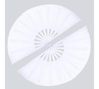 ZESTLASH 13 Inch Large Folding Hand Fans for Women Foldable Popping Clack Clap Rave Fans for Line Dancing That Make Sounds Music Festival Essentials (White)