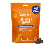 Zesty Paws 5in1 Multivitamins for Dogs | Supports Skin & Gut Health, Brain Function, Immune System, Physical Performance | With Vitamin A, B & C, Folic Acid, Biotin, L-Carnitine | Daily Use | 60 Chews