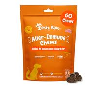 Zesty Paws Aller-Immune Chews for Dogs | Supports Immune Function, Helps Gut, Skin & Coat Health, For Itchy, Dry Skin | Contains Salmon Oil, Prebiotics, Probiotics, Vitamin A | Daily Use | 90 Chews