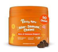 Zesty Paws Aller-Immune Chews for Dogs | Supports Immune Function, Helps Gut, Skin & Coat Health, For Itchy, Dry Skin | Contains Salmon Oil, Prebiotics, Probiotics, Vitamin A | Daily Use | 90 Chews
