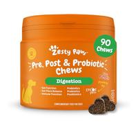 Zesty Paws Probiotic Chews for Dogs, Daily Use, 90 Chews | Supports Gut Health, Stool Quality & Digestion, Bad Breath| Contains Prebiotics, Probiotics & Postbiotics, Pumpkin & Linseed