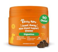 Zesty Paws Scoot Away Chews for Dogs, with Turkey, Daily Use, 90 Chews | Supports Anal Gland Function, Digestive Health & Bowel Movements | Prebiotic Fibre, Flaxseed Oil, Toasted Pumpkin Seed