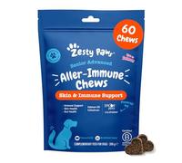 Zesty Paws Senior Aller-Immune Chews for Older Dogs | Supports Immune Function, Gut, Skin & Coat Health, For Itchy, Dry Skin | With Salmon, Probiotics, Postbiotics, Vitamin A | Daily Use | 60 Chews