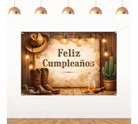 ZestZing Spanish Mexican Wood Background Feliz Cumpleaños Birthday Backdrop 150x100cm Party Decoration Vinyl Wall Decor for Men Birthday Celebration 5x3ft