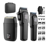 Zesuti Professional Barber Hair Clippers Trimmer Shaver Set for Men,Cordless Hair Cutting Kit & Zero Gap T-Blade Trimmer & 8500 RPM Electric Shaver Combo with EVA Case,Mens Gift