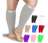 Zeta Wear Calf Compression Sleeve Men & Women, Plus Size Wide Shin Splints Support and Calf Support Sleeves, Compression Leg Socks for Running Sports, Flight, Hiking, Cycling
