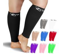 Zeta Wear Plus Size Support Leg Sleeve - Wide Calf Compression, Great for Travel & Flights, Women Love Its Amazing Fit, Cotton-Rich Comfort & Soothing Relief, 1 Pair, 3XL, Black