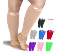 Zeta Wear Plus Size Support Leg Sleeve - Wide Calf Compression, Great for Travel & Flights, Women Love Its Amazing Fit, Cotton-Rich Comfort & Soothing Relief, 1 Pair, L-XL, Nude