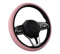 Zetatau Steering Stripe Style Wheel Cover Microfiber Leather Anti-Slip Universal Car Steering Wheel Cover Faux Leather for Car Accessories Auto Car Without Inner Ring Pink