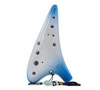 Zetong Legend of Zelda Ocarina 12 Hole Alto C with Textbook and Protective Bag, Perfect for Beginners and Professional Performance (Crack Gradient Blue)
