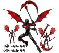 Zetrifoep T13 Action Figure Already Assembled, 3D Printed Action Figure with Cool Weapons, Hands & Wings, Trendy Stick Titan 13 Figure, Desktop Toy Gift for Friends and Collectible Toy Enthusiasts