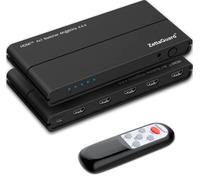 Zettaguard Upgraded 4K 60Hz 4 Port 4 x 1 HDMI Switch with IR Remote Control HDMI 2.0 Switcher Support 18Gbps HDCP 2.2 4K@60Hz Ultra HD 3D 2160P 1080P (4 in 1 Out)