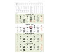 Zettler 4-Month Calendar Green Blue Angel 2026 - Wall Calendar 33 × 59 cm with Date Slider, 4 Months per Sheet, Headboard 15 cm, Week Counting, Year Overview, Recycled Paper, Sustainable