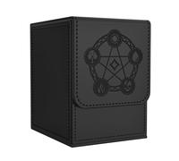 Zettokete Magnetic Card Deck Box with 2 Dividers, Holds 100+ Double Sleeved Cards, PU Leather Deck Case Fits for MTG Commander Decks and Magic Cards, Black