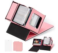 Zettokete MTG Commander Deck Box with Display Window & Dice Tray, Holds 100+ Double-sleeved Cards, Magnetic Card Holder & Dividers, Trading Card Deck Box for TCG Games, Pink & Black
