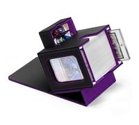 Zettokete MTG Commander Deck Box with Dual Commander Display, Patented Card Deck Box Fits 100 Double-Sleeved Cards, MTG Card Case with Dice Tray, 2 Dividers, 2 Magnetic Holders, Black & Purple