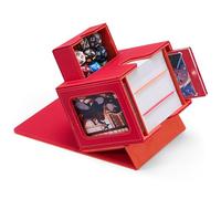 Zettokete MTG Commander Deck Box with Dual Commander Display, Patented Card Deck Box Fits 100 Double-Sleeved Cards, MTG Card Case with Dice Tray, 2 Dividers, 2 Magnetic Holders, Red & Orange