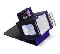 Zettokete MTG Commander Deck Box with Dual Commander Display, Patented Card Deck Box Fits 100 Double-Sleeved Cards, MTG Card Case with Dice Tray, 2 Dividers, 2 Magnetic Holders, Black & Purple