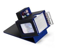 Zettokete MTG Commander Deck Box with Dual Commander Display, Patented Card Deck Box Fits 100 Double-Sleeved Cards, MTG Card Case with Dice Tray, 2 Dividers, 2 Magnetic Holders, Black & Blue