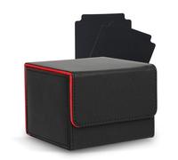 Zettokete MTG Deck Box - Large Capacity Trading Card Storage Box,Fits 100+ Double-Sleeved Cards,Leather Deck Case Compatible with Magic Commander Deck,YuGiOh Structure Deck,TCG Cards(Black)