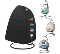 Zettum 173x167cm Outdoor Egg Chair Cover Waterproof, 600D PU Coating Patio Double Cocoon Chairs Covers Waterproof with Zipper Garden Hanging Egg Chairs Cover, Patio Swing Chair Covers Heavy Duty